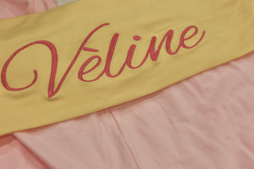 Embroied  Pink and Yellow Set
